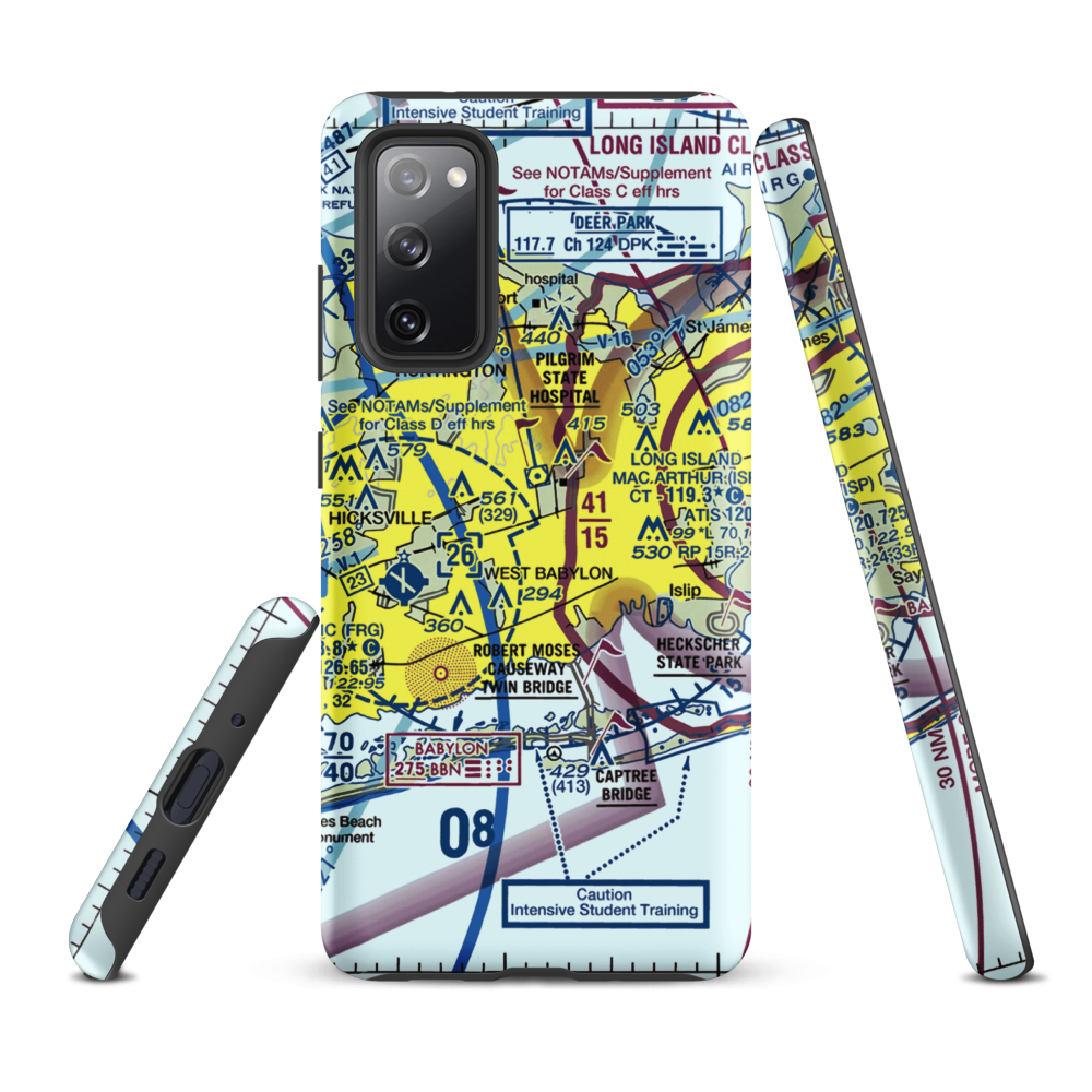 Deer Park Airport (DPK) VFR Sectional Samsung Phone Case Samsung Galaxy S20 FE model shown