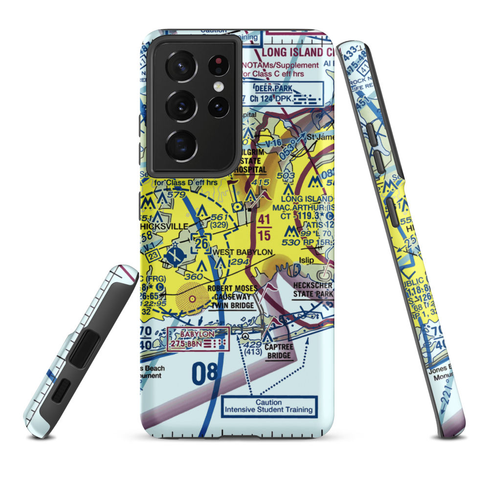 Deer Park Airport (DPK) VFR Sectional Samsung Phone Case Samsung Galaxy S21 Ultra model shown
