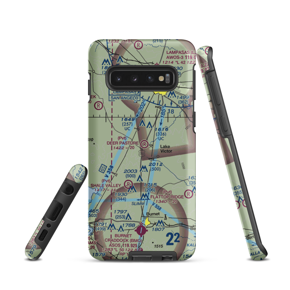 Deer Pasture Airport (69TE) VFR Sectional Samsung Phone Case Samsung Galaxy S10 model shown
