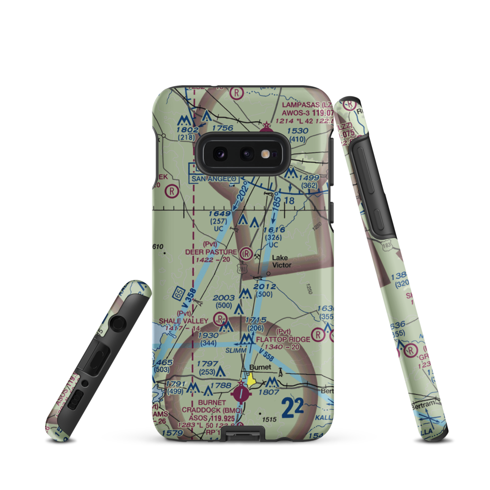 Deer Pasture Airport (69TE) VFR Sectional Samsung Phone Case Samsung Galaxy S10e model shown