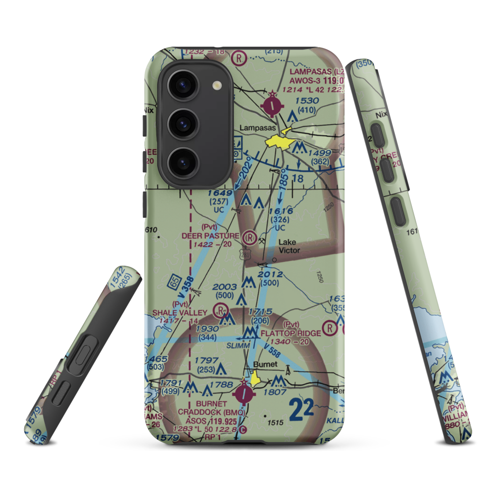 Deer Pasture Airport (69TE) VFR Sectional Samsung Phone Case Samsung Galaxy S23 Plus model shown