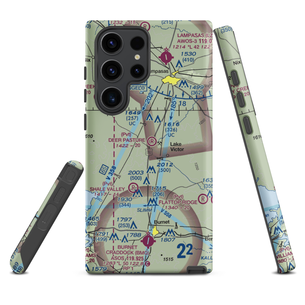 Deer Pasture Airport (69TE) VFR Sectional Samsung Phone Case Samsung Galaxy S23 Ultra model shown
