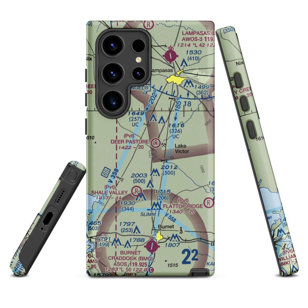 Deer Pasture Airport (69TE) VFR Sectional Samsung Phone Case Samsung Galaxy S24 Ultra model shown