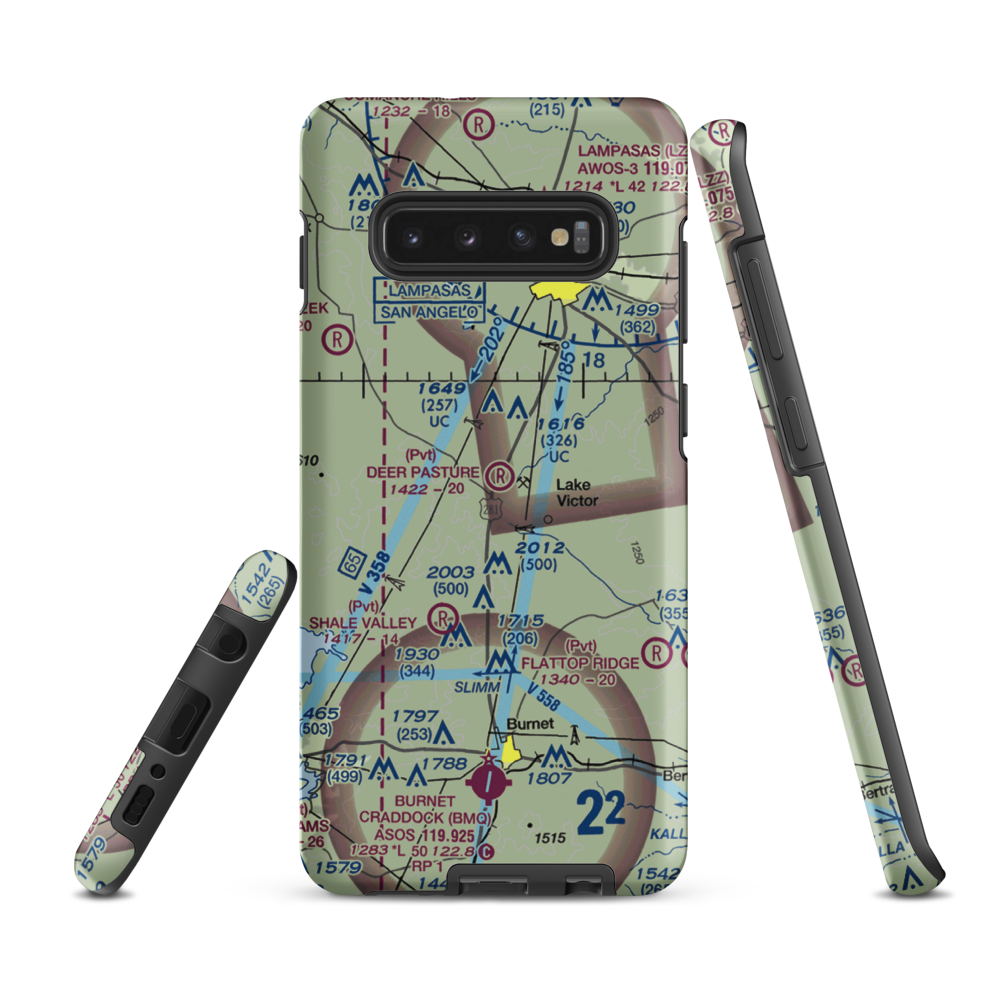 Deer Pasture Airport (69TE) VFR Sectional Samsung Phone Case Samsung Galaxy S10 Plus model shown