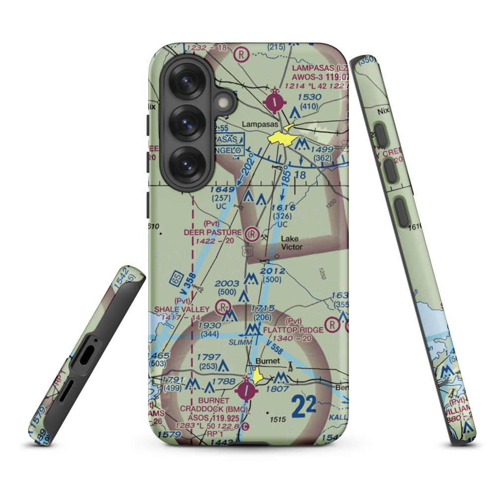 Deer Pasture Airport (69TE) VFR Sectional Samsung Phone Case Samsung Galaxy S25 Plus model shown