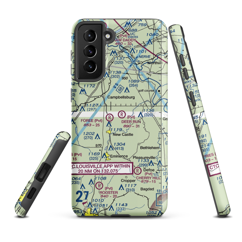 Deer Run Airpark (85KY) VFR Sectional Samsung Phone Case Samsung Galaxy S21 Plus model shown