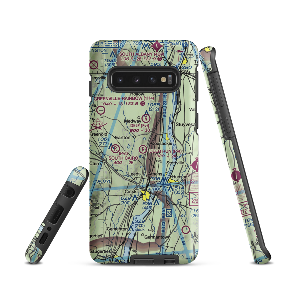 Deer Run Airport (NY74) VFR Sectional Samsung Phone Case Samsung Galaxy S10 model shown