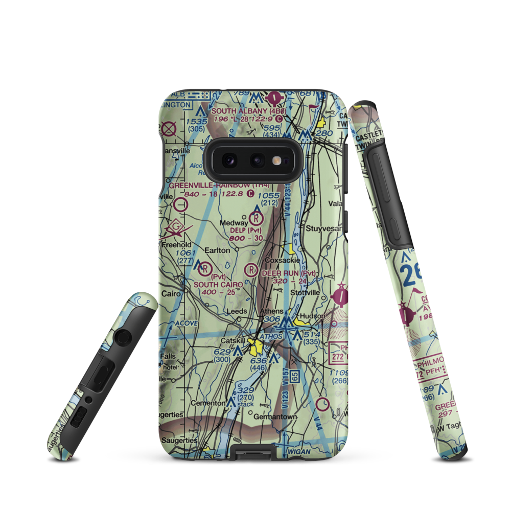 Deer Run Airport (NY74) VFR Sectional Samsung Phone Case Samsung Galaxy S10 Plus model shown