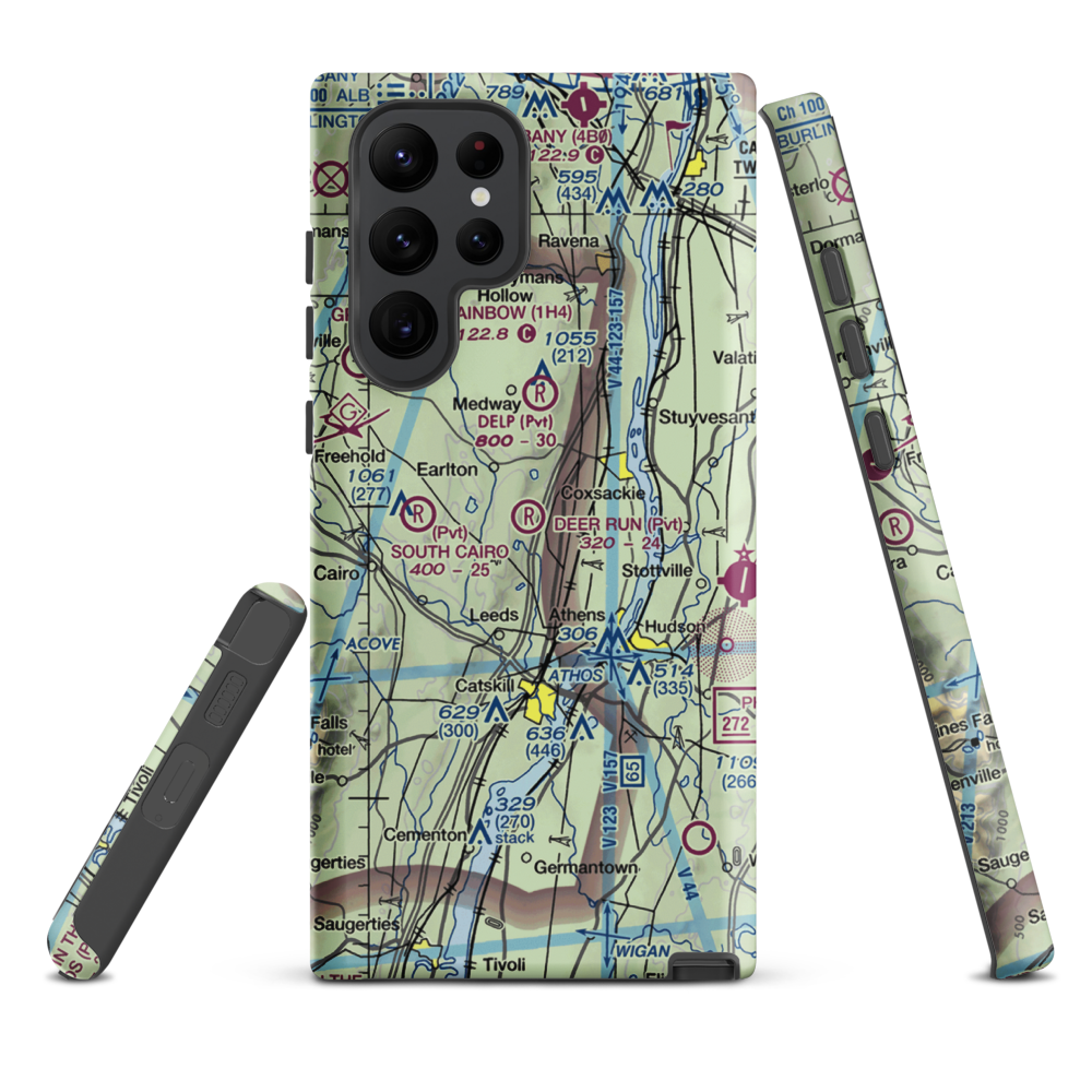 Deer Run Airport (NY74) VFR Sectional Samsung Phone Case Samsung Galaxy S22 Ultra model shown