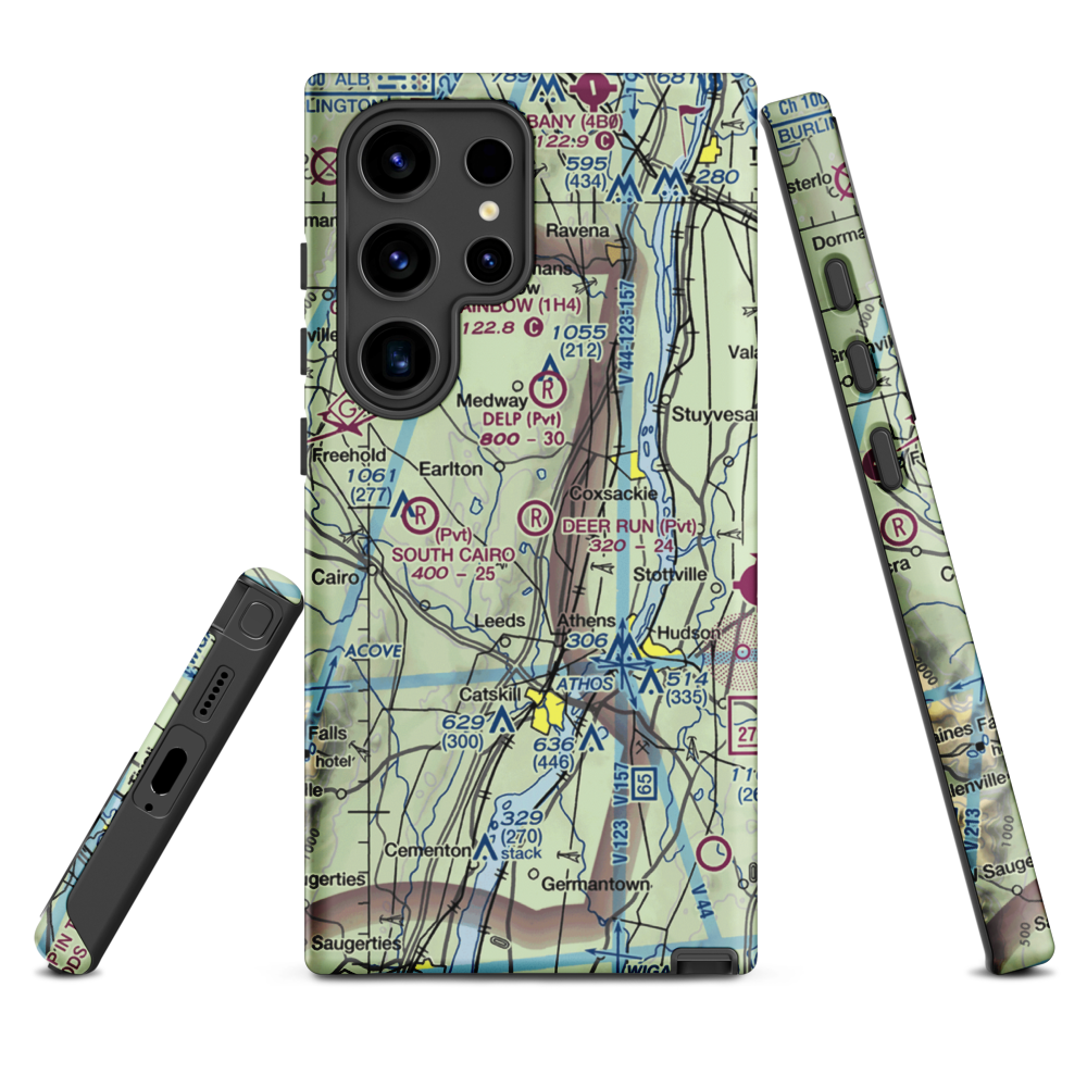 Deer Run Airport (NY74) VFR Sectional Samsung Phone Case Samsung Galaxy S24 Ultra model shown