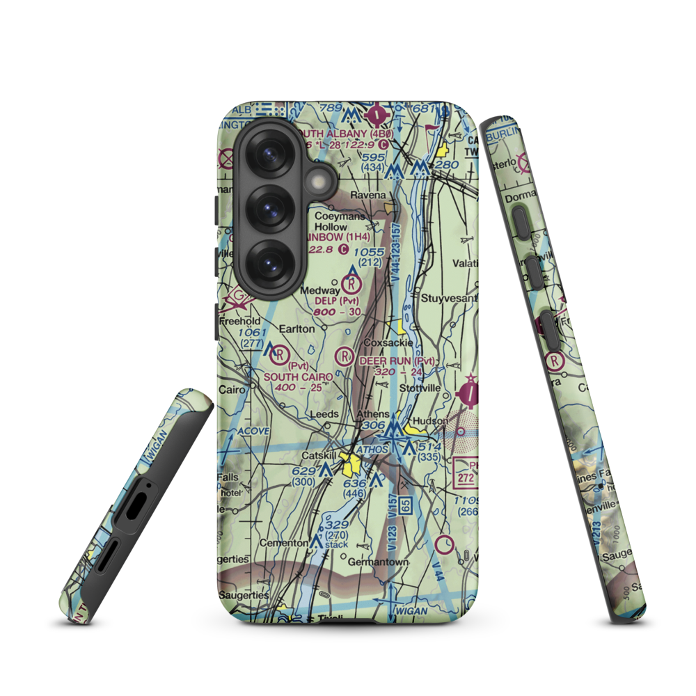 Deer Run Airport (NY74) VFR Sectional Samsung Phone Case Samsung Galaxy S25 model shown