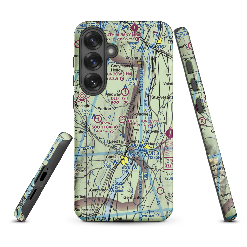 Deer Run Airport (NY74) VFR Sectional Samsung Phone Case Samsung Galaxy S25 Plus model shown