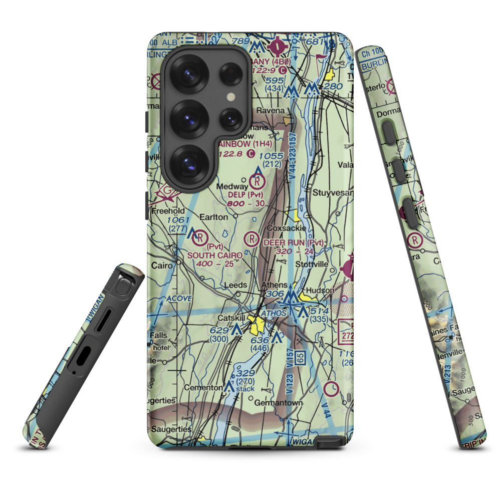 Deer Run Airport (NY74) VFR Sectional Samsung Phone Case Samsung Galaxy S25 Ultra model shown