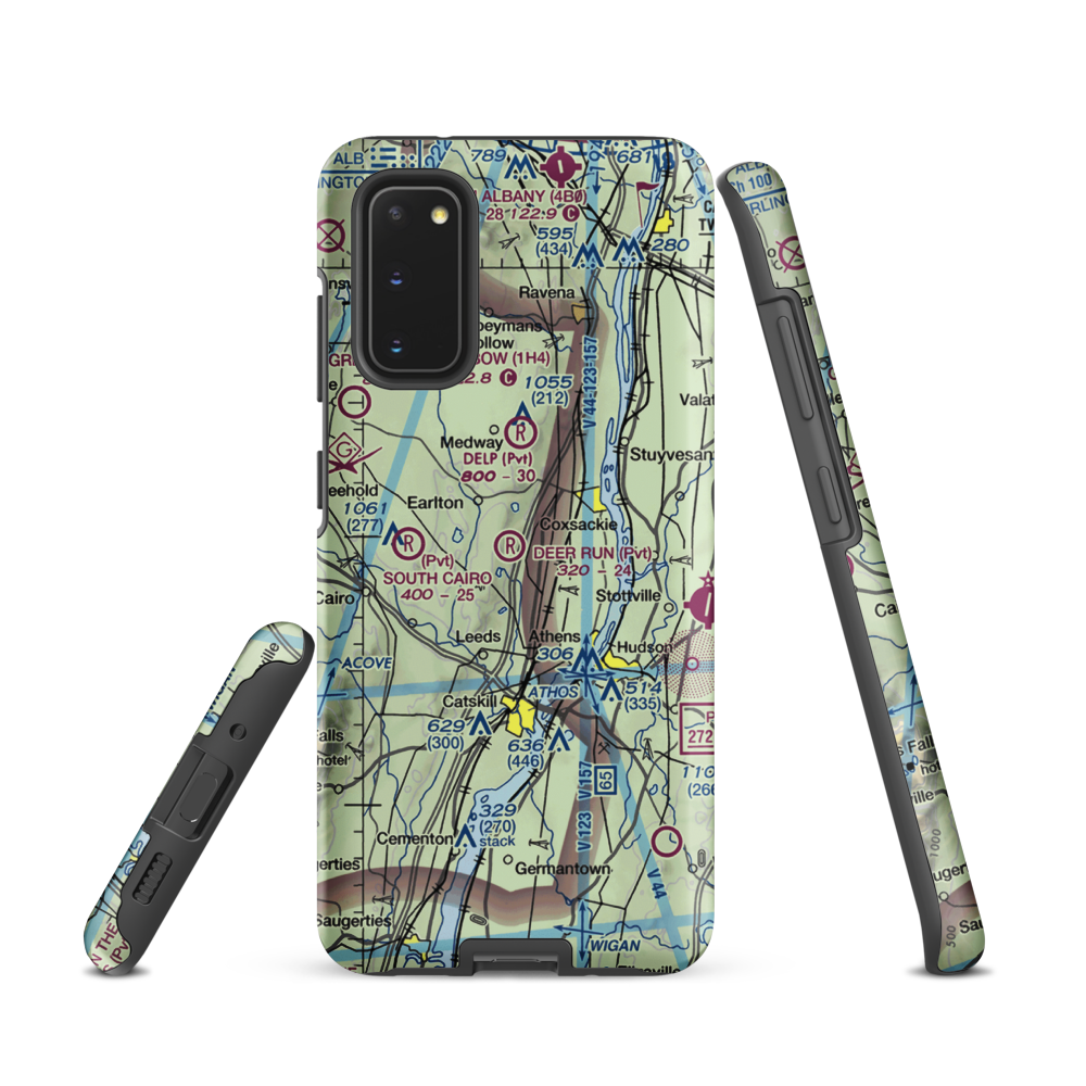 Deer Run Airport (NY74) VFR Sectional Samsung Phone Case Samsung Galaxy S20 model shown