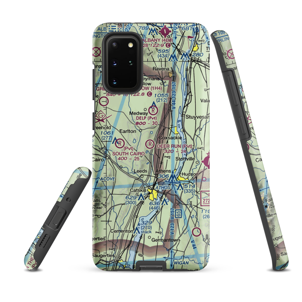 Deer Run Airport (NY74) VFR Sectional Samsung Phone Case Samsung Galaxy S20 Plus model shown
