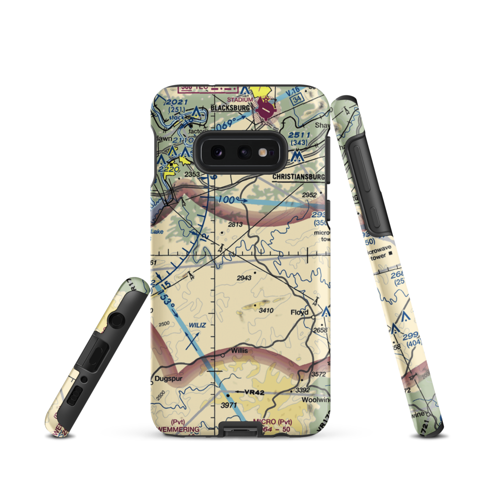 Deer Run Airport (VA06) VFR Sectional Samsung Phone Case Samsung Galaxy S10 Plus model shown