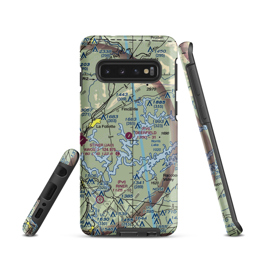 Deerfield Resort Airport (TN44) VFR Sectional Samsung Phone Case Samsung Galaxy S10 model shown