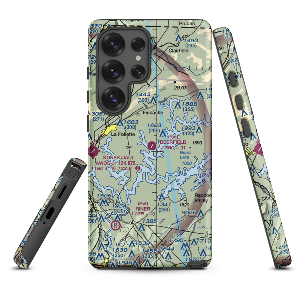 Deerfield Resort Airport (TN44) VFR Sectional Samsung Phone Case Samsung Galaxy S25 Ultra model shown
