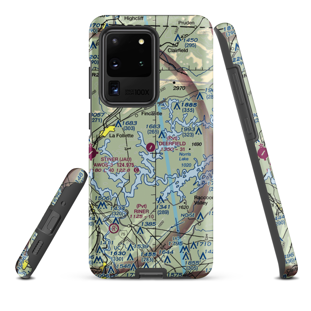 Deerfield Resort Airport (TN44) VFR Sectional Samsung Phone Case Samsung Galaxy S20 Ultra model shown