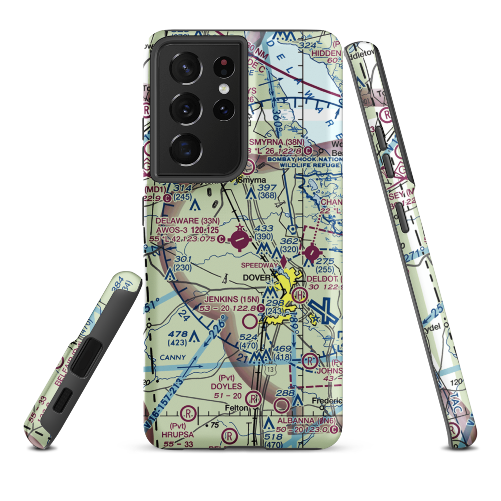 Delaware Airpark (33N) VFR Sectional Samsung Phone Case Samsung Galaxy S21 Ultra model shown