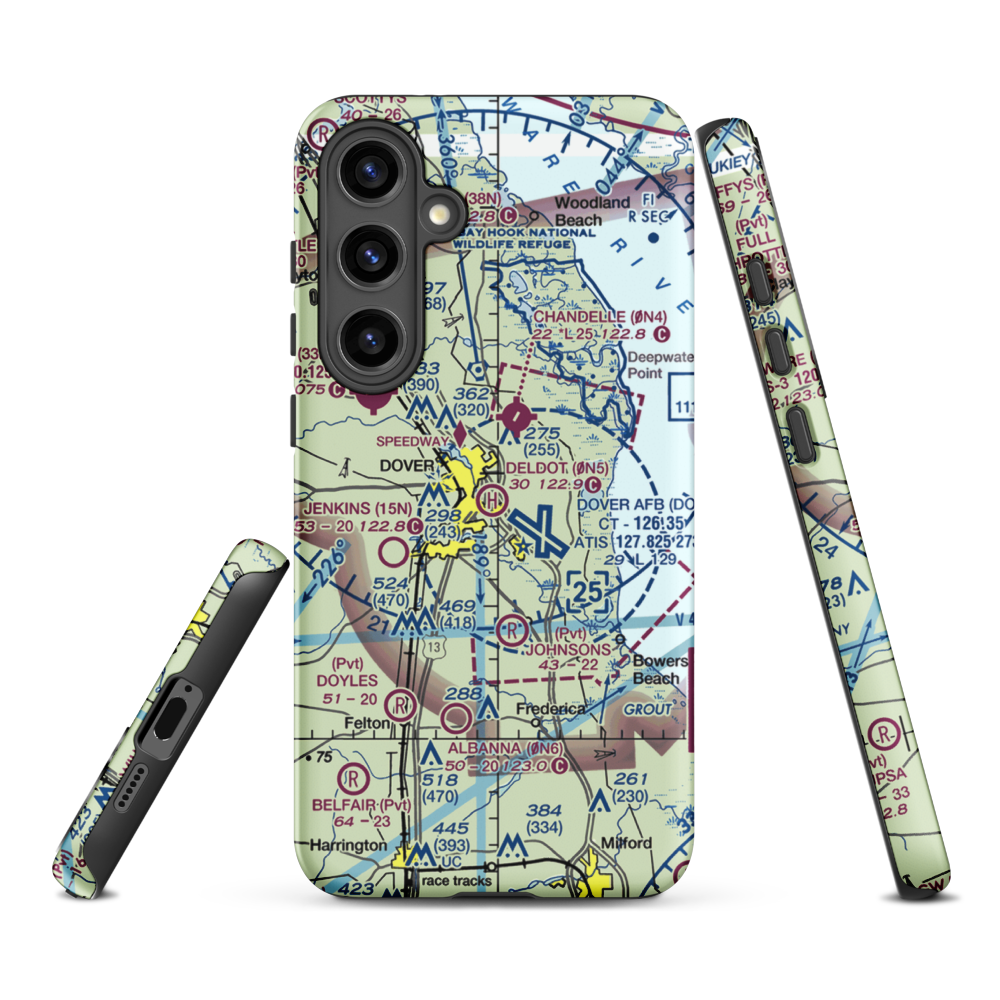 Deldot Helistop (0N5) VFR Sectional Samsung Phone Case Samsung Galaxy S24 Plus model shown