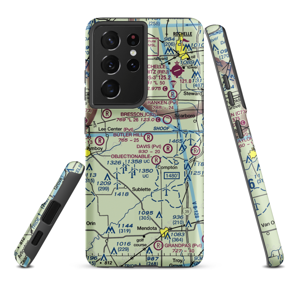 Delhotal Airport (7LL7) VFR Sectional Samsung Phone Case Samsung Galaxy S21 Plus model shown