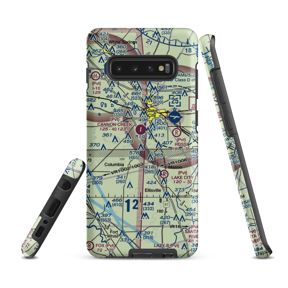 Delta Airport (FD84) VFR Sectional Samsung Phone Case Samsung Galaxy S10 Plus model shown