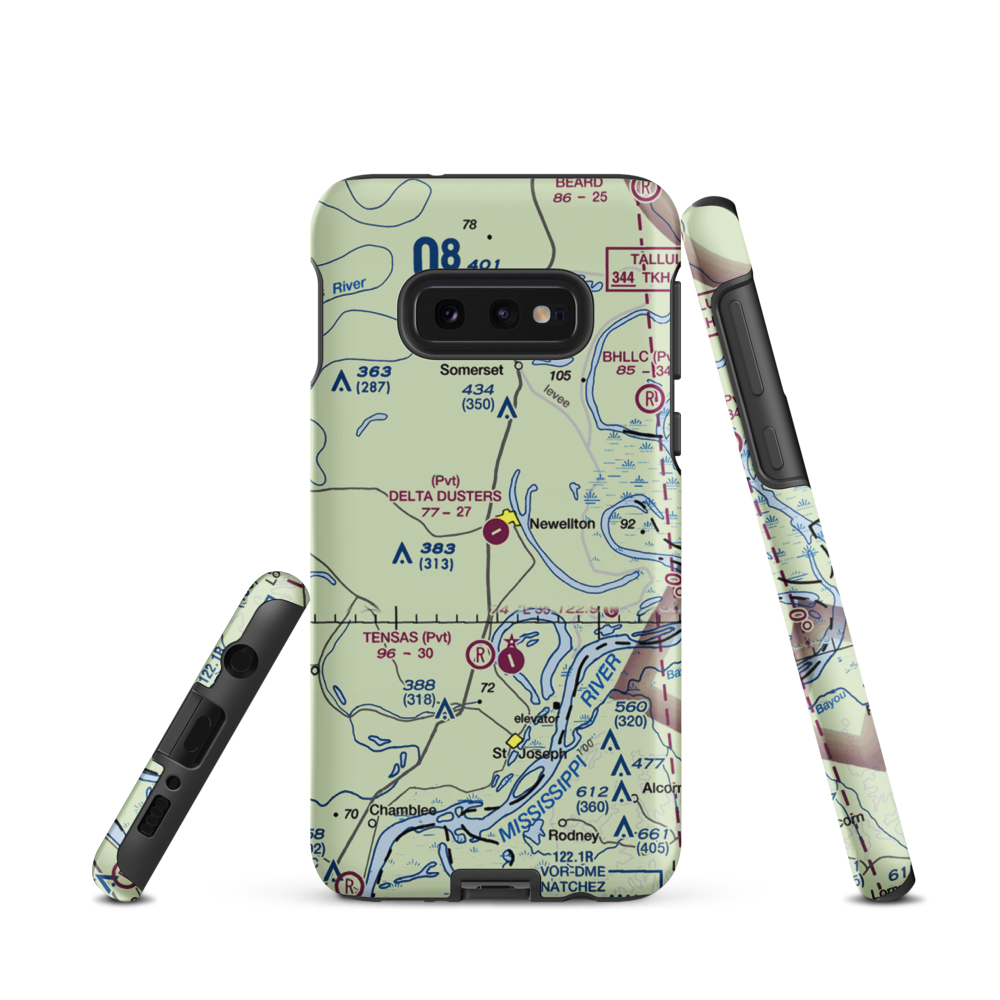 Delta Dusters, LLC Airport (LS83) VFR Sectional Samsung Phone Case Samsung Galaxy S10e model shown