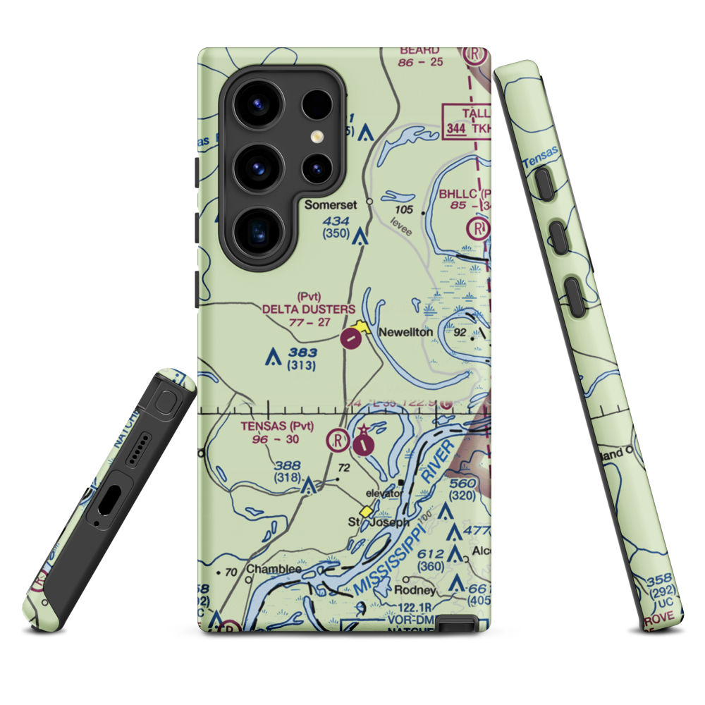 Delta Dusters, LLC Airport (LS83) VFR Sectional Samsung Phone Case Samsung Galaxy S24 Ultra model shown