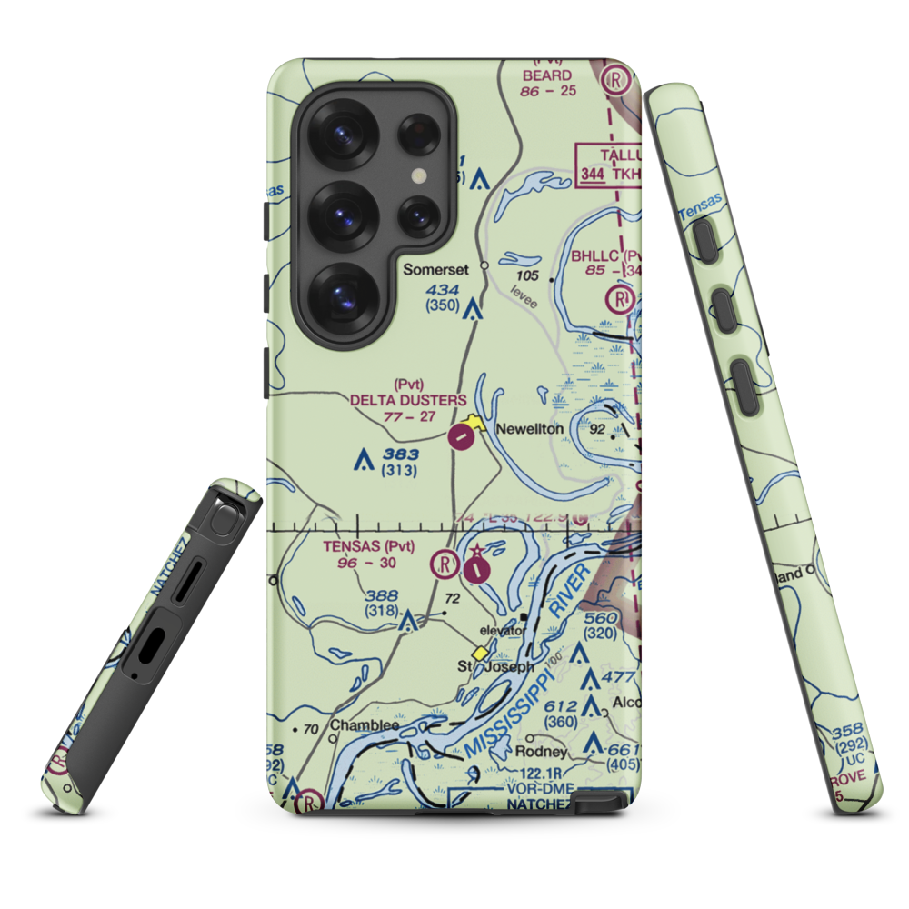 Delta Dusters, LLC Airport (LS83) VFR Sectional Samsung Phone Case Samsung Galaxy S25 Ultra model shown