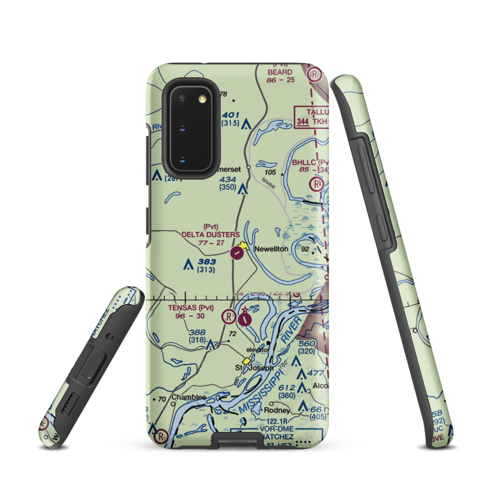 Delta Dusters, LLC Airport (LS83) VFR Sectional Samsung Phone Case Samsung Galaxy S20 model shown