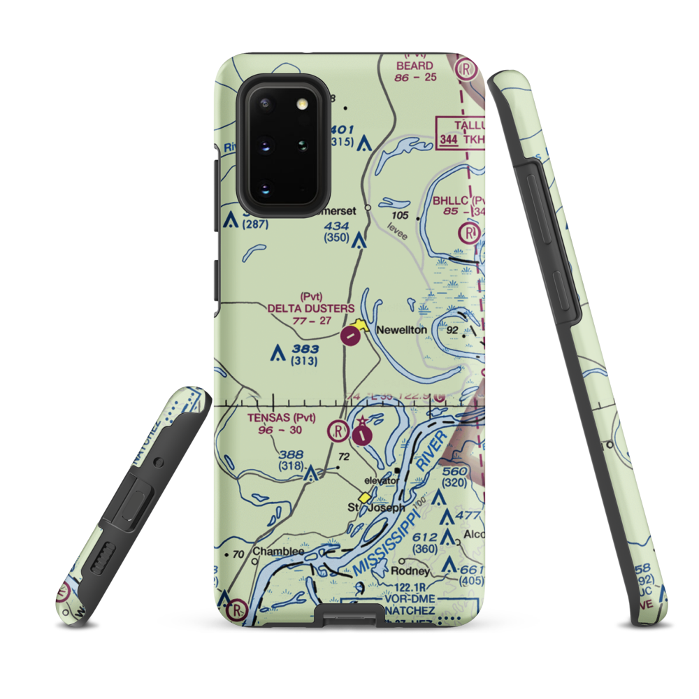 Delta Dusters, LLC Airport (LS83) VFR Sectional Samsung Phone Case Samsung Galaxy S20 Plus model shown