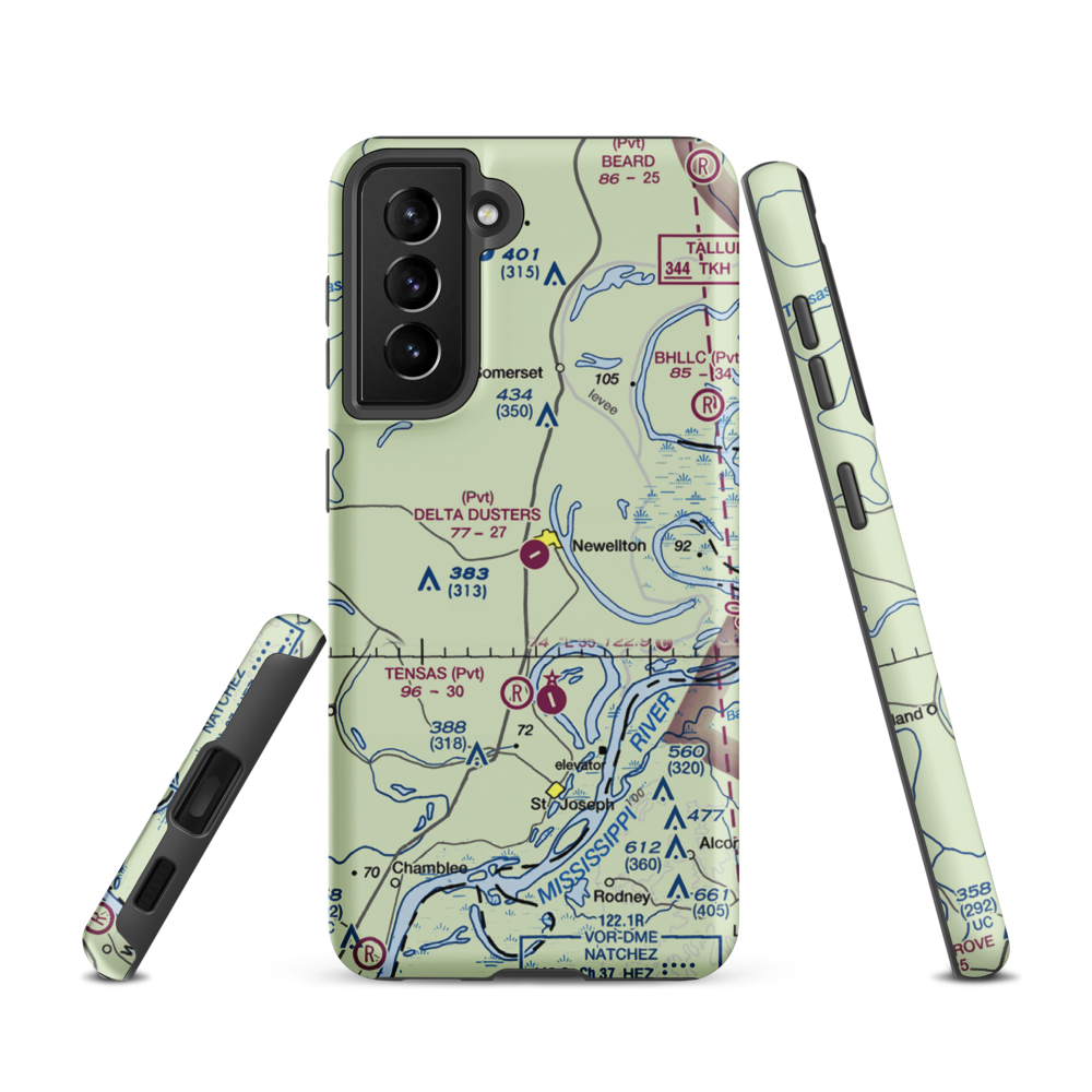 Delta Dusters, LLC Airport (LS83) VFR Sectional Samsung Phone Case Samsung Galaxy S21 model shown