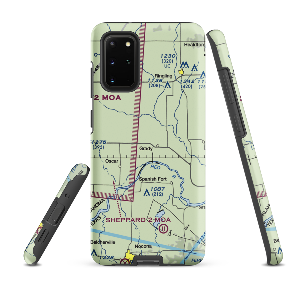 Dennis Ranch Airport (7OK0) VFR Sectional Samsung Phone Case Samsung Galaxy S20 Plus model shown