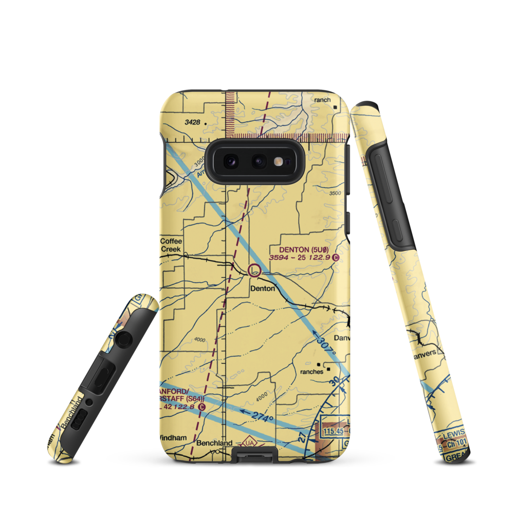 Denton Airport (5U0) VFR Sectional Samsung Phone Case Samsung Galaxy S10e model shown