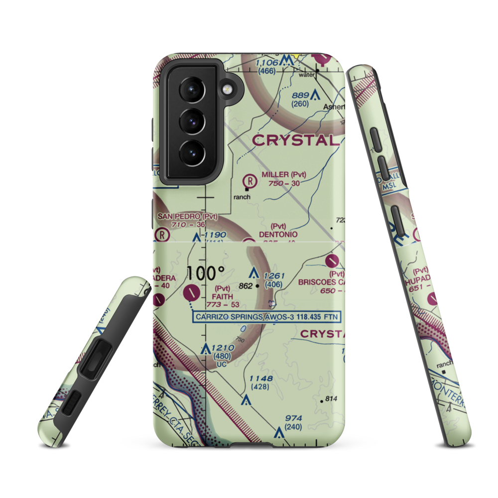 Dentonio Ranch Airport (1TS6) VFR Sectional Samsung Phone Case Samsung Galaxy S21 FE model shown