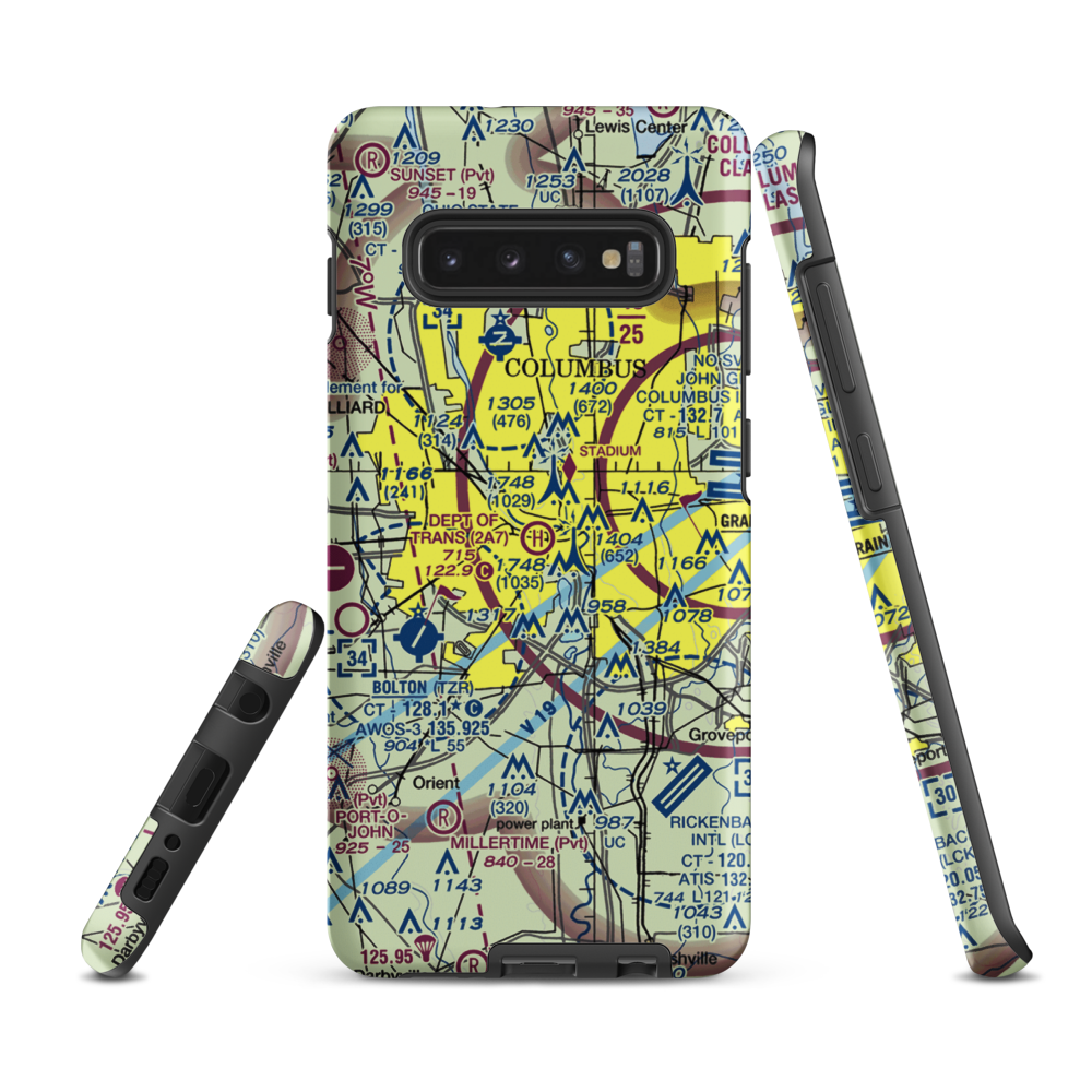 Department of Transportation Heliport (2A7) VFR Sectional Samsung Phone Case Samsung Galaxy S10 Plus model shown