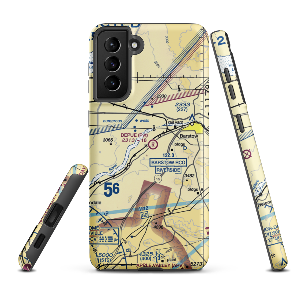 Depue Airport (6CA8) VFR Sectional Samsung Phone Case Samsung Galaxy S21 Plus model shown