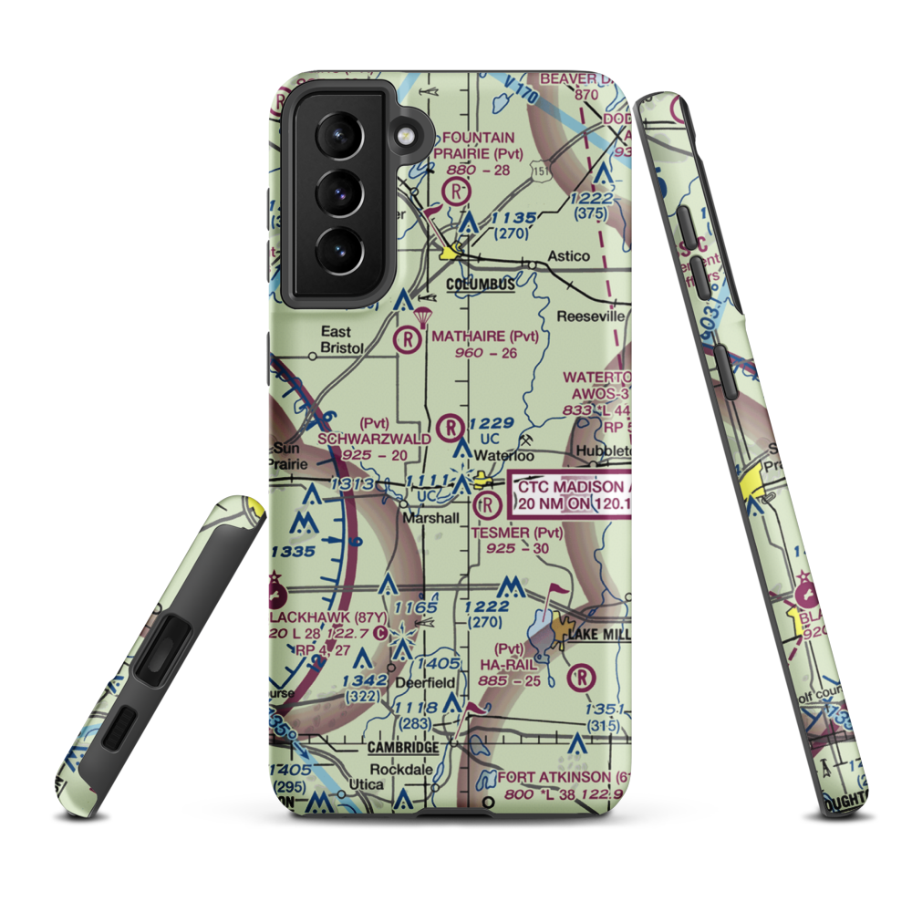 Der Schwarzwald Airport (5WI3) VFR Sectional Samsung Phone Case Samsung Galaxy S21 FE model shown