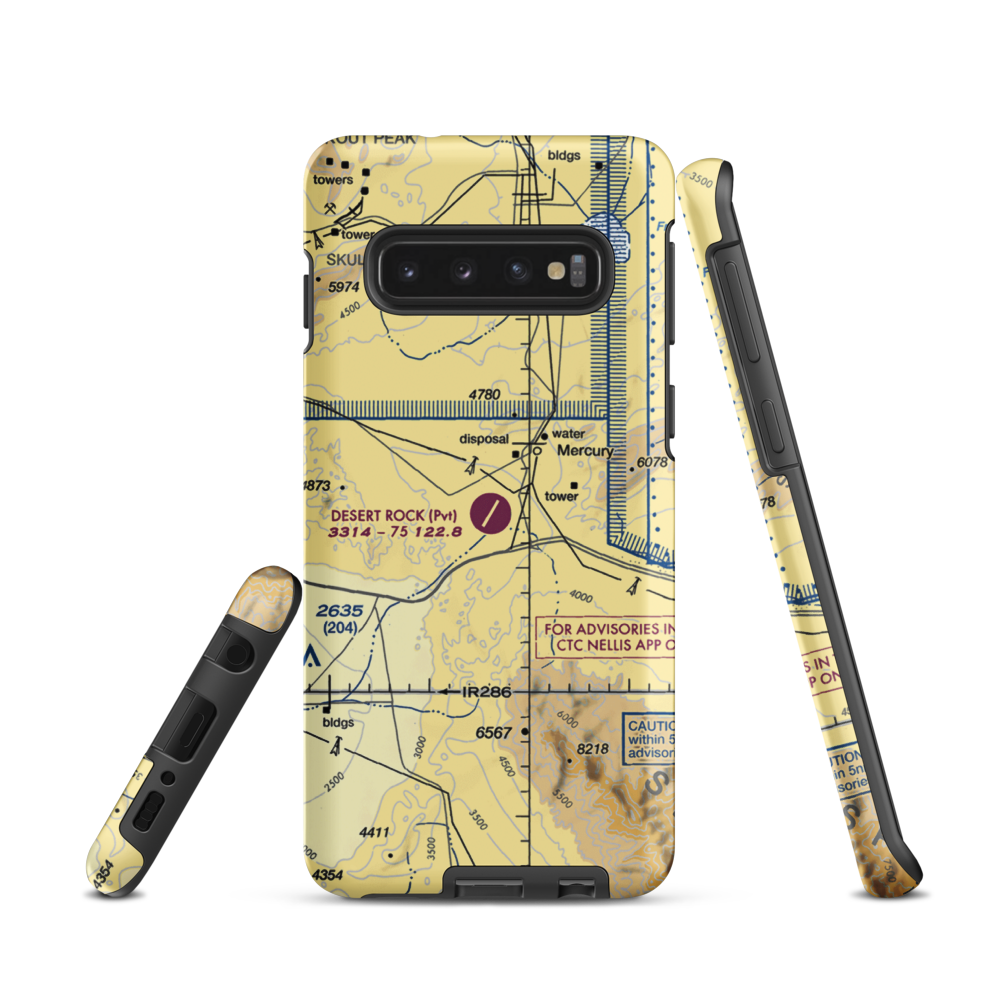 Desert Rock Airport (NV65) VFR Sectional Samsung Phone Case Samsung Galaxy S10 model shown