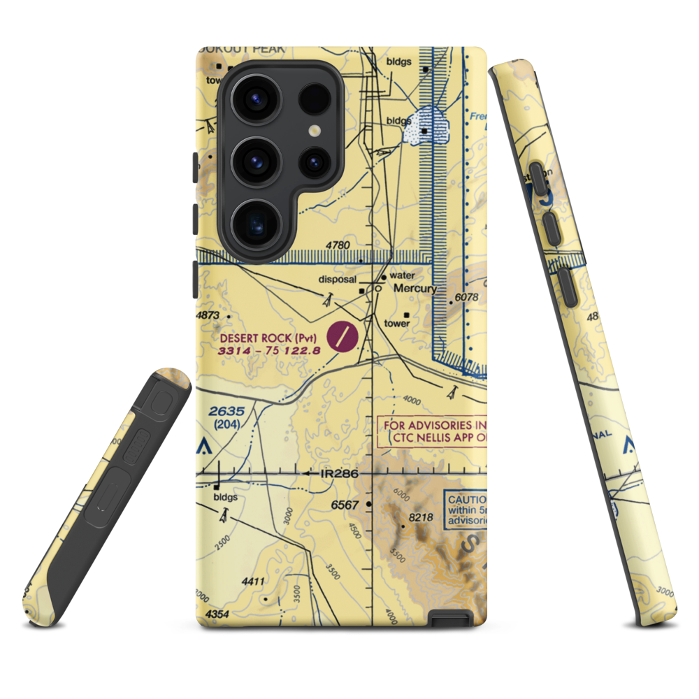 Desert Rock Airport (NV65) VFR Sectional Samsung Phone Case Samsung Galaxy S23 Ultra model shown