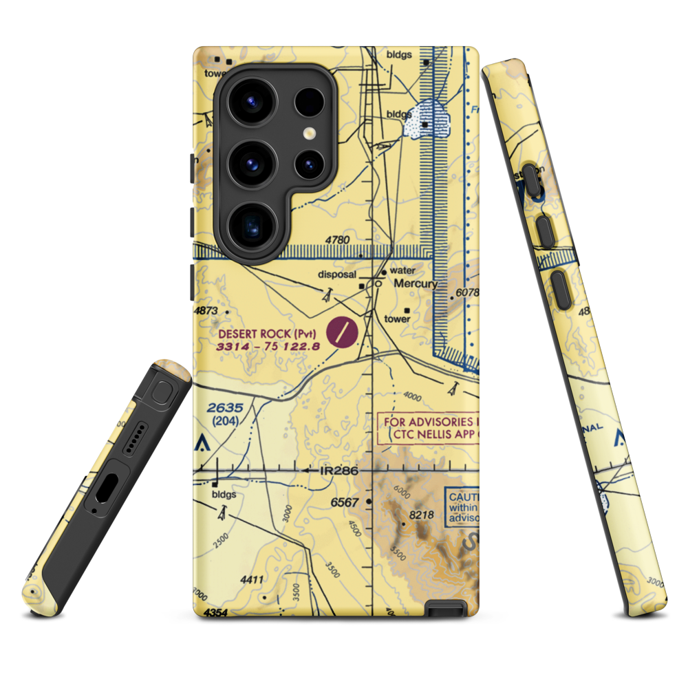 Desert Rock Airport (NV65) VFR Sectional Samsung Phone Case Samsung Galaxy S24 Ultra model shown