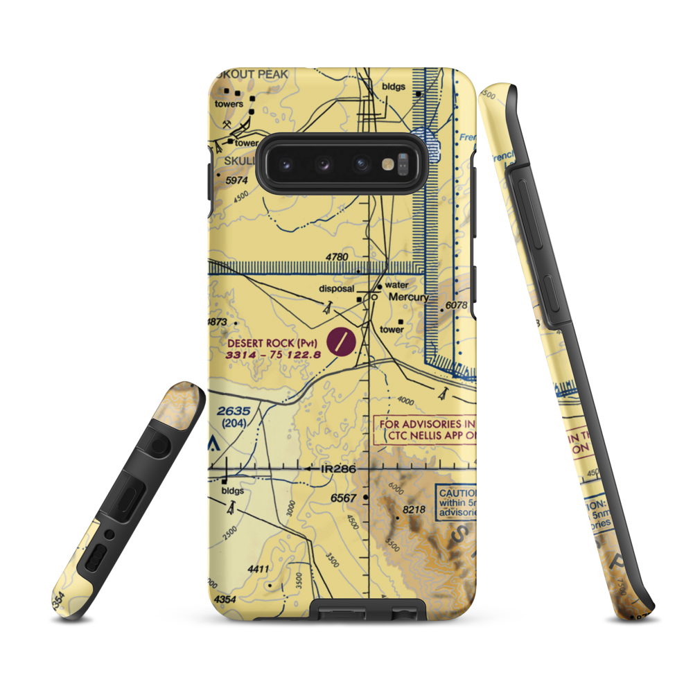 Desert Rock Airport (NV65) VFR Sectional Samsung Phone Case Samsung Galaxy S10 Plus model shown