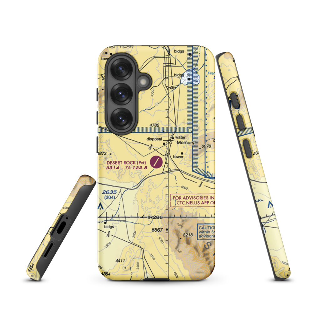 Desert Rock Airport (NV65) VFR Sectional Samsung Phone Case Samsung Galaxy S25 model shown