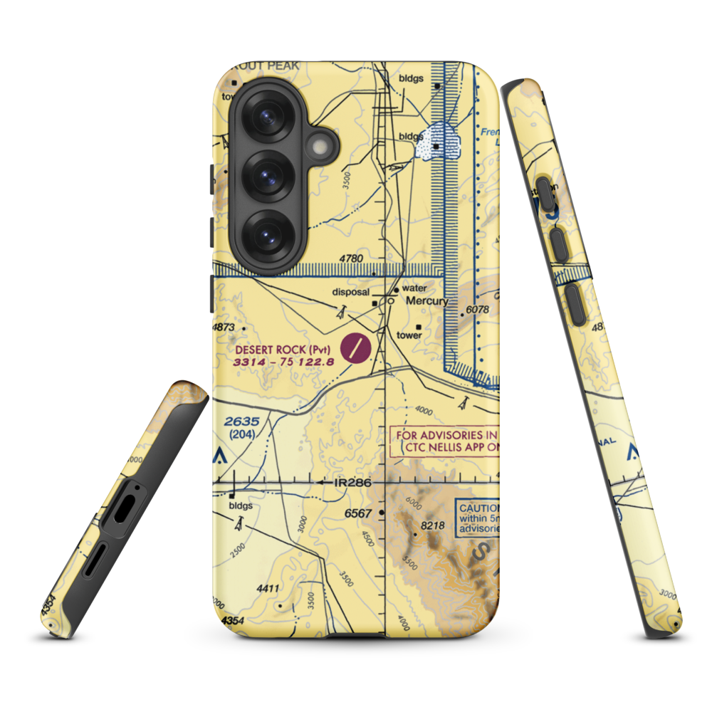 Desert Rock Airport (NV65) VFR Sectional Samsung Phone Case Samsung Galaxy S25 Plus model shown