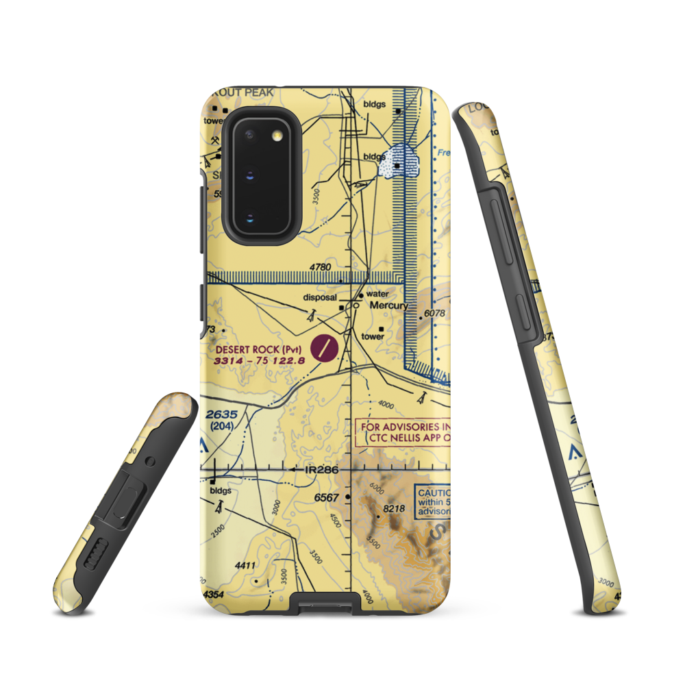 Desert Rock Airport (NV65) VFR Sectional Samsung Phone Case Samsung Galaxy S20 model shown