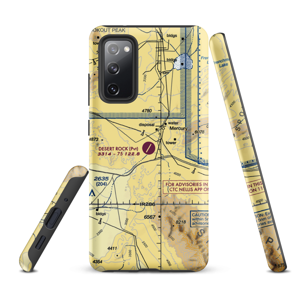 Desert Rock Airport (NV65) VFR Sectional Samsung Phone Case Samsung Galaxy S20 FE model shown