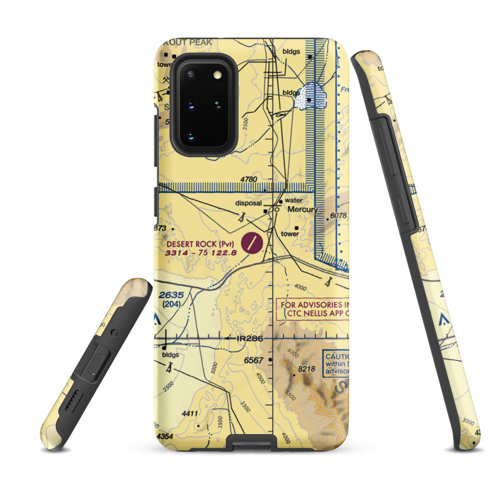 Desert Rock Airport (NV65) VFR Sectional Samsung Phone Case Samsung Galaxy S20 Plus model shown