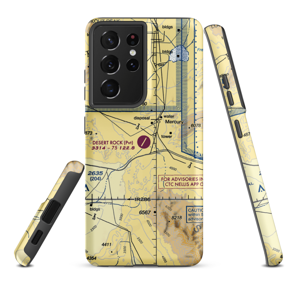 Desert Rock Airport (NV65) VFR Sectional Samsung Phone Case Samsung Galaxy S21 Ultra model shown