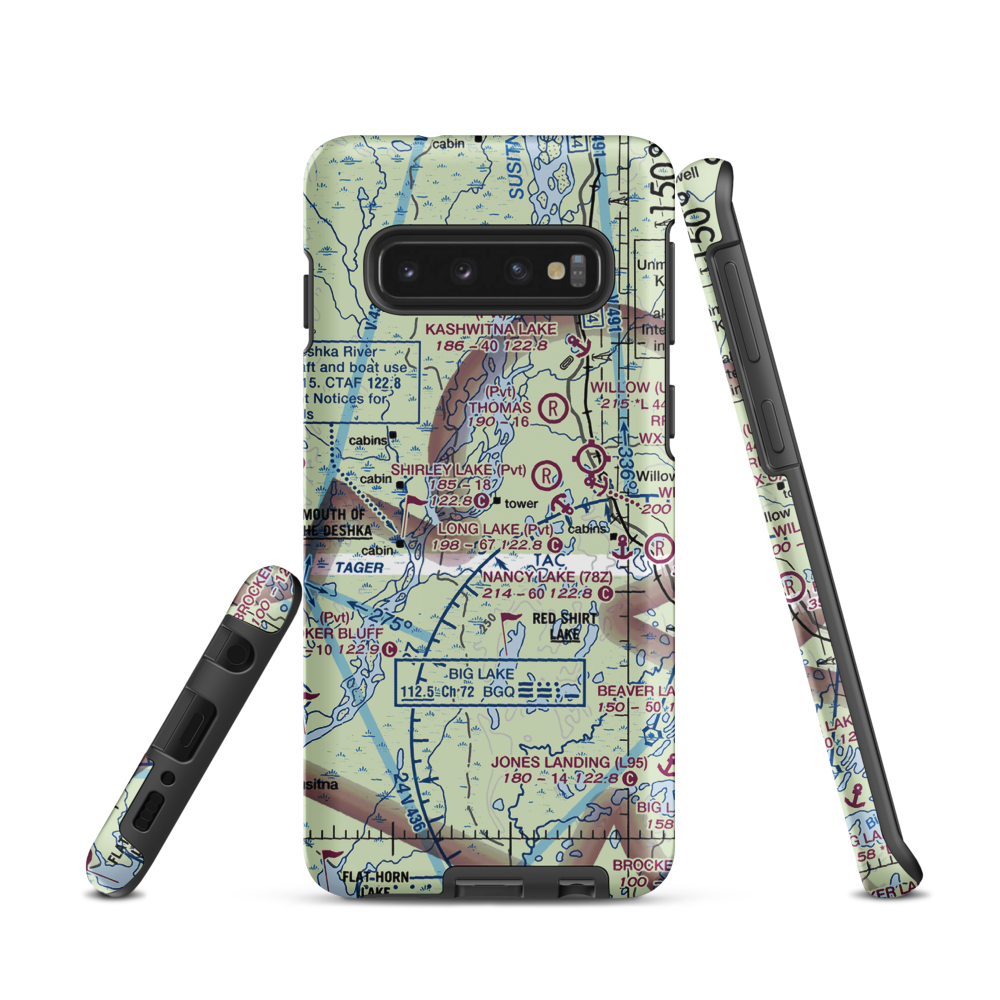 Deshka Landing Airport (3AK1) VFR Sectional Samsung Phone Case Samsung Galaxy S10 model shown